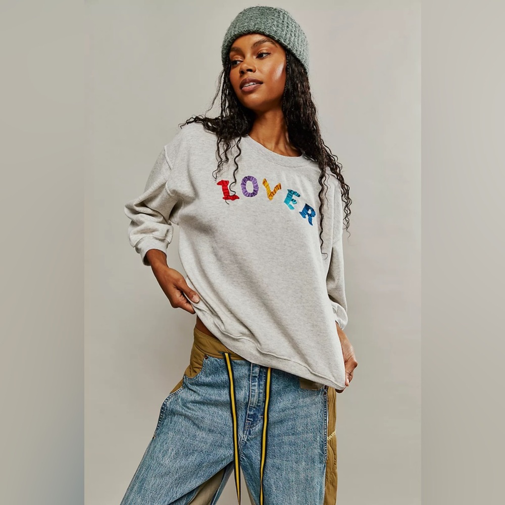 Free People Ragabond Puff Shorty Lover Sweatshirt